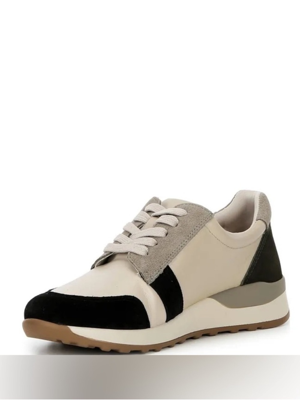 NWT Brioso Mimi Leather Zip Sneakers Sz 8 Rice/Black/Olive - Picture 2 of 9